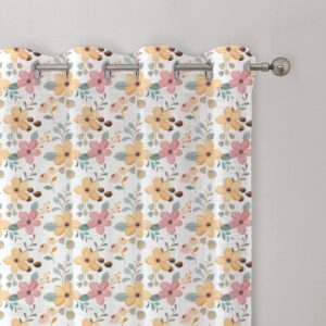 Homelett Beautiful Floral Printed Sheer Curtains - Set of 2