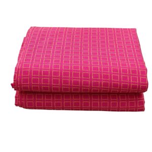 Homelett Checkered Pink Double Bedcover with 2 Pillow Covers