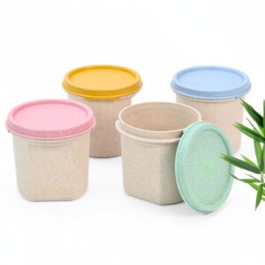 Eha Earth Friendly Kitchen Storage Containers | Set of 4 | 350 ml - Multicolor Light