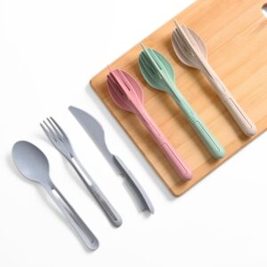 Eha Cutlery Set for Dining Table I Travel Cutlery Set of 4 I Multicolor